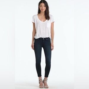 PAIGE Verdugo Crop Midlake Dark Blue Skinny Jeans